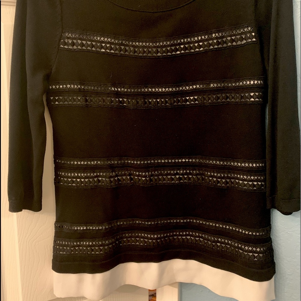 WHBM sweater size Small. Black with white ruffle